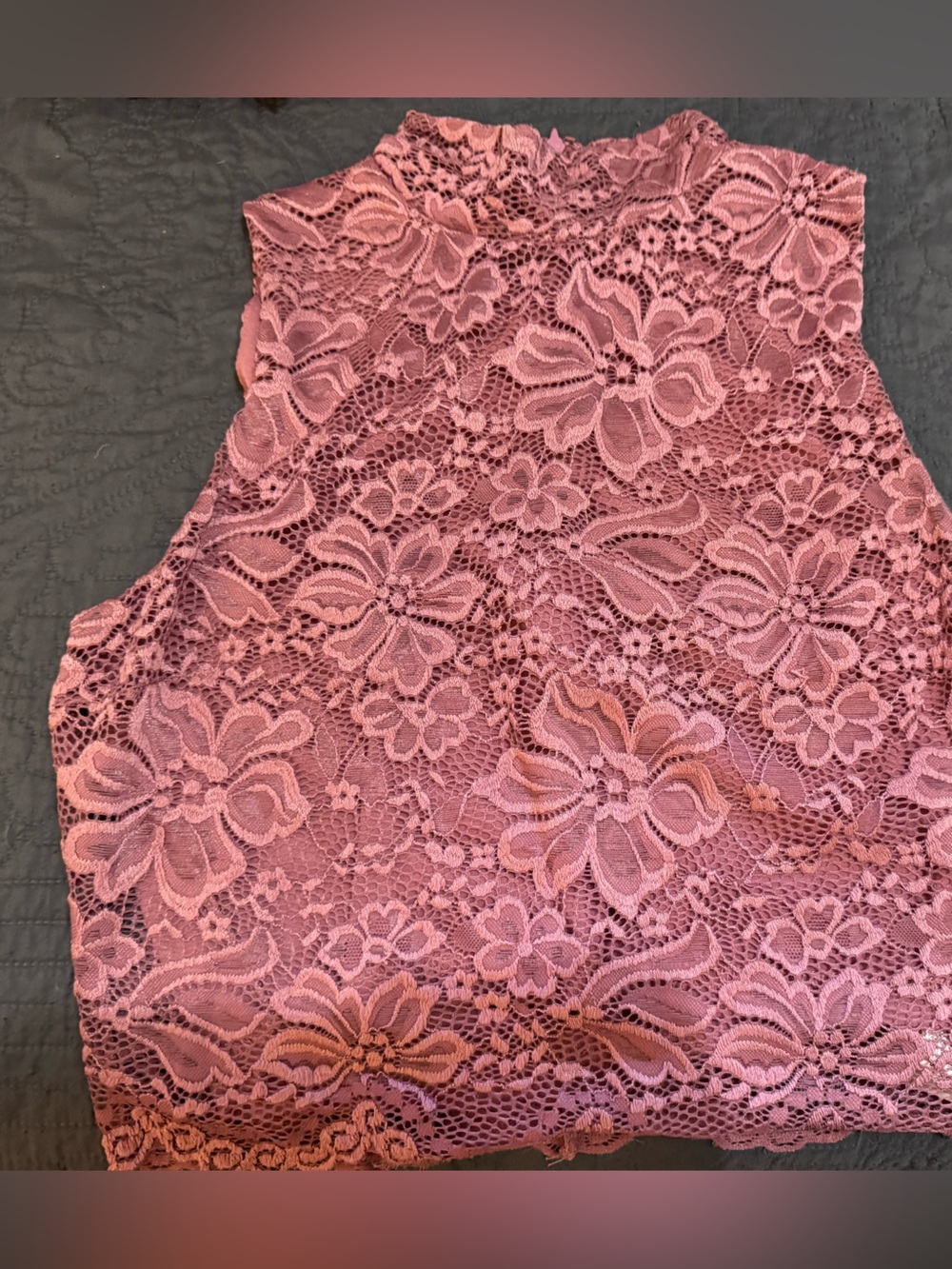 Women's Lace High-Neck Cropped Top - Rose color 4 FOR $20 SALE!